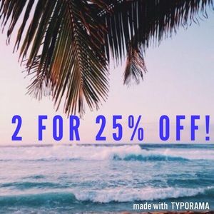 Buy 2 items save 25% off!!
